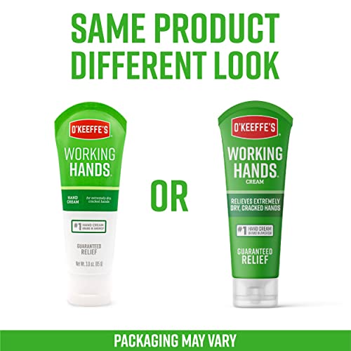 O'Keeffe's Working Hands Hand Cream, Relieves and Repairs Extremely Dry Hands, 3 oz Tube, (Pack of 2)