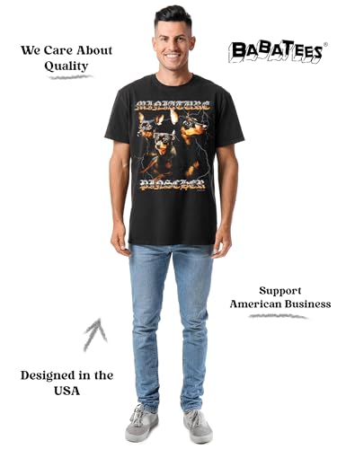 Alpha Dog Lovers Graphic Tee - Funny Dog Dad & Mom Designs, Heavy Metal Graphics (US, 3X-Large, Regular, Mini Pinscher C2)