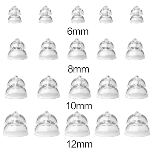MiniFit Power Domes for Oticon Hearing Aids, 6mm, 8mm, 10mm, 12mm Replacement Domes for Oticon Mini RITE Hearing Aids with Cleaning Brush Tools Kit (8MM)