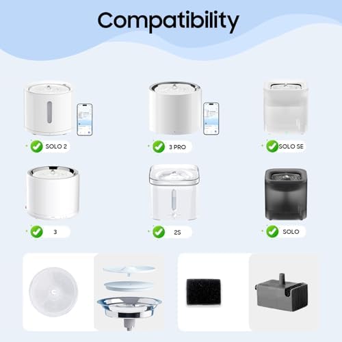16 PCS Upgraded Filter Unit 3.0 Pet Cat Water Fountain Filters Fit For E versweet Solo 2/Solo SE, E versweet 3 Pro/2S/3, Including Replacement Filters and Replaced Foam Pump Filter (16 pcs)
