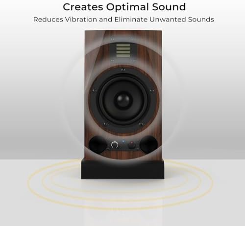 Audiosoul High-Density Studio Monitor Isolation Pads 10x13x2 inches for 6.5, 7 and 8 Inches Large Speakers - Pair of Base That Prevents Vibrations - Fits Most Stands