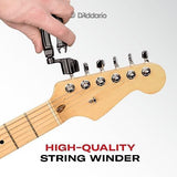 D'Addario Accessories Pro-Winder - The Original Guitar String Winder, Guitar String Cutter, Guitar Bridge Pin Puller - All in One Guitar Tool for Restringing - White