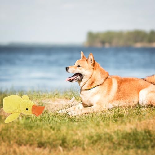 Mellow Dog Calming Duck, 2025 New Yellow Duck Dog Toy, The Mellow Dog Duck, Calming Duck Dog Toy, The Mellow Dog Calming Pillow, Dog Duck Toy with Quacking Sound for Indoor Dog (Yellow)