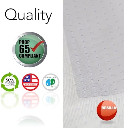 RESILIA Industrial Deep Pile Carpet Runner - Crosshatch Pattern Non Slip Carpet & Rug Protector Mat, Waterproof Clear Plastic Vinyl Floor Covering, 24 Inches Wide x 25 Feet Long
