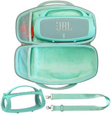 Silicone Cover and Hard Travel Case for JBL Charge 4 / Charge 5 Portable Bluetooth Speaker Accessories (Teal Case, NOT for Wi-Fi Version)