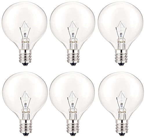 SerBion 40 Watt Light Bulbs E12 Candelabra Base 120Volt Round Light Bulb for Chandelier Table Lamp Wall Sconces Candle Lamp Wax Melter (Soft Warm White)