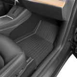 SUPER LINER Floor Mats for Tesla Model Y 5 Seat 2021-2024 2025-100% Eco-Friendly - All Weather TPE Cargo Liner Trunk Accessories, Set of 6 Mats (Not Fit 7-Seat)