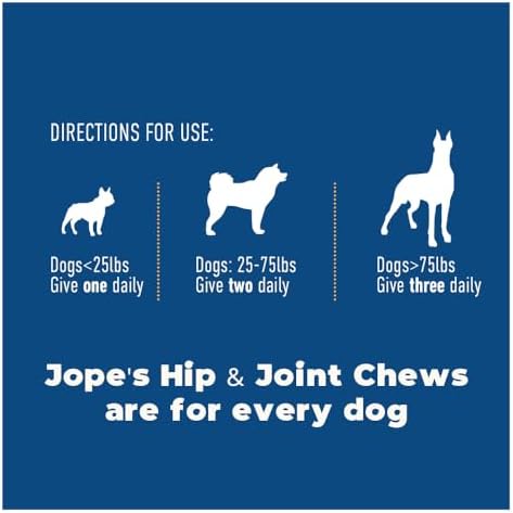 Jope Hip and Joint Dog Chews with UC-II® Collagen - More Effective Than Glucosamine - Veterinarian-Developed - Recommended for Small, Medium and Large Dogs - Cold-Pressed & Third-Party Tested