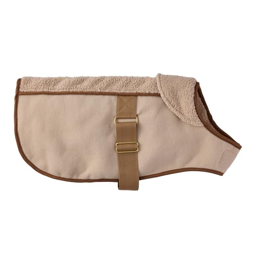 Pet Passion Aspen - The Cozy Sherpa Vegan Shearling Pet Jacket Sweater for Small, Medium and Large Dogs, Camel, X-Large (55-80 lbs)