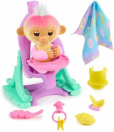 Fingerlings 2023 Interactive Baby Monkey Nursery Playset – Jas with 2-in-1 Cradle and High Chair, and 6 Accessories (Ages 5+)