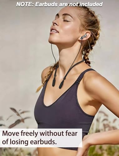 for Galaxy Buds 3 & Galaxy Buds 3 Pro Strap Neckband, Anti-Lost Earbuds Accessories, Support Volume Control, Ergonomic Design, Comfortable Fit, Black Band/Black Tip