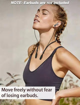 for Galaxy Buds 3 & Galaxy Buds 3 Pro Strap Neckband, Anti-Lost Earbuds Accessories, Support Volume Control, Ergonomic Design, Comfortable Fit, Black Band/Black Tip