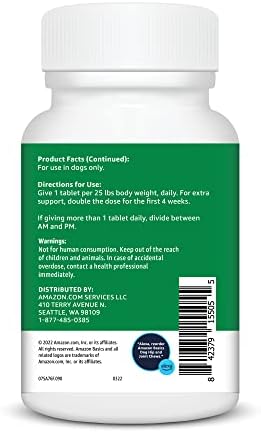 Amazon Basics Dog Hip & Joint Chewable Tablets, Duck Flavored, 90 Count (Previously Solimo)