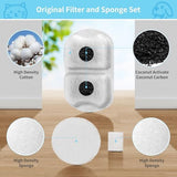 16 Set Triple Action Dog/Cat Fountain Filters - Stainless Steel, Replacement for 7L/230oz/1.8G Fountain