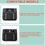 2 Packs Air Fryer Racks with 100pcs Liners for Ninja Foodi DZ401/ DZ201 and Other 8-10 QT Dual Air Fryer, Parchment Paper & Stainless Steel Toast Rack for Air Fryer 2 Basket Liners Accessories