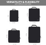 BAGAIL 4 Set/6 Set/8 Set Compression Packing Cubes Travel Accessories Expandable Packing Organizers(Black ClothPattern 4 Set)