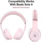 【3 in 1】 Silicone Case for Beats Solo 4 Headphones, Protective Silicone Covers for Beats Solo 4 Shell/Ear Pad/Headband Cover, Accessories Silicone Skin Protector for Beats Solo 4 - Pink