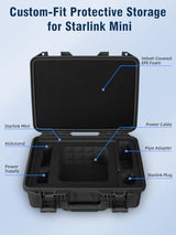 Starlink Mini Case - IP67 Waterproof Hard Carry Case for Starlink Mini Dish Kit Accessories Storage Box, Portable Satellite Dish Protective Case with Precision Cut Foam for Outdoor, Travel, Camping