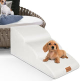 Topmart High Density Extended Foam Dog Ramp&Steps 3 Tiers,15.7" High,Non-Slip Dog Stairs with Waterproof Cover,Soft Foam Dog Ladder,Best for Dogs Injured,Older Cats,Pets with Joint Pain