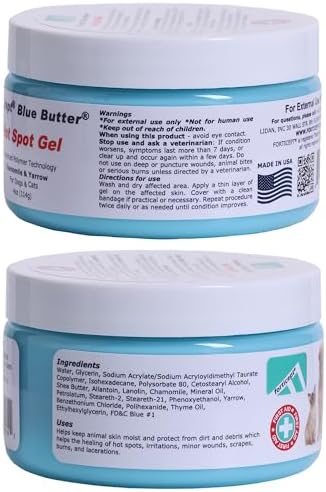 Forticept Blue Butter – Hot Spot Treatment for Dogs | Dog Wound Care | Skin Yeast Infections, Ringworm, Cuts, Rashes, First Aid Veterinary Strength Topical Ointment 4oz