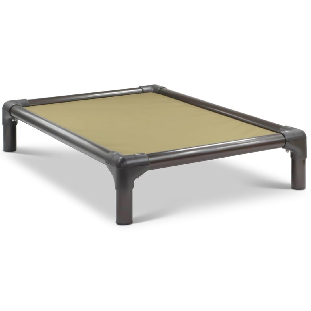 Kuranda Chewproof Elevated Dog Bed - Walnut PVC - 40" x 25" - Cordura Nylon - Gold