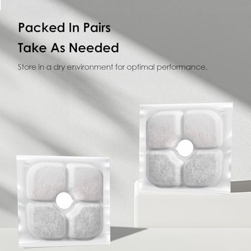 16-Pack Cat Water Fountain Filter Compatible With Catit Pixi Water Fountain Filter Replacement Triple Action Water Filter, 4 Pump Tubes 1 Hard Brush