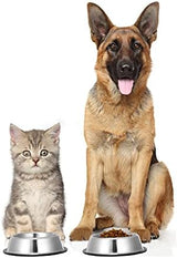 2 Pack Stainless Steel Dog Bowls with Rubber Bottom, Non Skid Non Spill Heavy Duty Premium Quality Pets Feeder Bowls for Dogs and Cats and More (3.5Cup / 28oz)