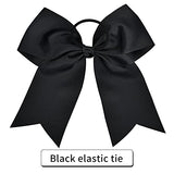 12 Pcs Large Cheer Bows 8" Bulk Hair Bow Accessories with Ponytail Holder for Girls High School College Cheerleading