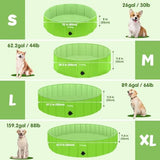 Furrybaby Dog Pool, Foldable Dog Pools for Large Dogs Portable Pet Pool Kiddie Pool Doggie Wading Pool Dog Swimming Pool(Green 63'') Indoor and Outdoor