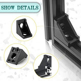 30 Set Black 2020 Series Aluminum Extrusion Profile Connector, Includes 1pc Wrench, 30pcs 2028 Corner Bracket, 60pcs T-Slot Sliding Nuts and M5 Hex Screw Bolt for 20S Aluminum Rail Accessories