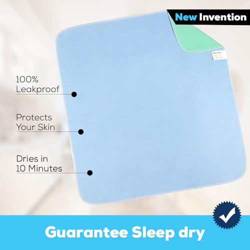 SIMPLI-MAGIC Washable Underpads, 34x 36 (Pack of 4) - Heavy Absorbency Reusable Bedwetting Incontinence Pads for Kids,Adults,Elderly,andPets - Waterproof Protective Pad for Bed,Couch,Sofa,Floor