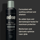 Edge Shaving Gel for Men, Ultra Sensitive with Colloidal Oatmeal, (6 Pack) - Shave Gel For Men That Moisturizes, Protects and Soothes To Help Reduce Skin Irritation