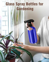 Glass Spray Bottle, Blue Glass Spray Bottle Set & Accessories for Non-toxic Window Cleaners Aromatherapy Facial Hydration Watering Flowers Hair Care (2 Pack/8 oz) (Blue)