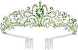 COCIDE Green Tiara and Crowns for Women Crystal Headband Princess Rhinestone with Combs Bride Hairpiece Bridal Wedding Prom Birthday Party Hair Accessories Jewelry for Women and Girls