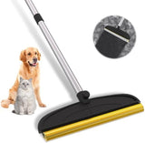 Carpet Rake for Pet Hair Removal: 60" Adjustable Long Handle Pet Hair Removel Tool, 2 in 1 TPU and Copper Pet Hair Remover Broom, Reusable Cat Dog Hair Remover Carpet Scraper (Black)