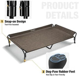 Veehoo Cooling Raised Dog Bed, Guardrail Elevated Dog Bed, Chewproof Dog Bed Frame with Washable & Breathable Teslin Mesh, Non-Slip Dog Sofa Bed Cot for Indoor & Outdoor, XX Large, Brown