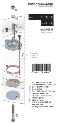 DUST COMMANDER DUST-SP Anti-Crushing Valve for Plastic Barrel / Cyclonic Filter