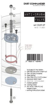 DUST COMMANDER DUST-SP Anti-Crushing Valve for Plastic Barrel / Cyclonic Filter