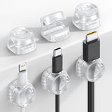 6Pack Cord Organizer, Desk Accessories - Lamicall Clear Desktop Cord Management, Phone Charger Office Workspace Organizer Accessories, Nightstand Wire Keeper Desk Decor, Office Desktop Must Haves