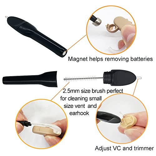 MiniFit Power Domes for Oticon Hearing Aids, 6mm, 8mm, 10mm, 12mm Replacement Domes for Oticon Mini RITE Hearing Aids with Cleaning Brush Tools Kit (8MM)