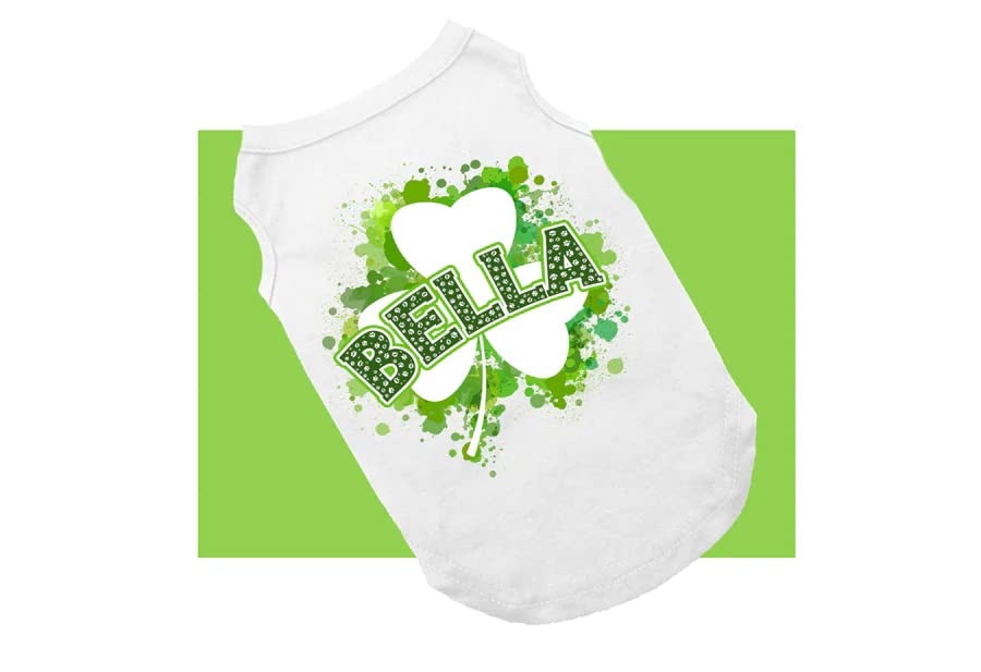 Lucky Clover Personalized Dog Shirt, Cute St. Patrick's Day Dog Shirt, Green Clover St. Patty's Day Shirt for Dogs, St. Patrick's Day Shirt for Dogs, Clothes for Pets (4XL 50-70 lbs)