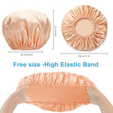 AmazerBath 4-Pack Shower Caps for Women, Double Waterproof Layers Bathing Shower Hat Hair Protection EVA Shower Caps Reusable, Medium Size