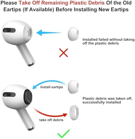 [4 Pairs] Replacement Ear Tips for AirPods Pro and AirPods Pro 2nd Generation with Noise Reduction Hole, 3 in 1 Cleaner Kit for AirPods 1 2 3 Pro/Pro 2, Silicone Ear Tips for AirPods Pro (XS/S/M/L)