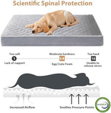 WNPETHOME Orthopedic Dog Beds for Large Dogs, Extra Large Waterproof Dog Bed with Removable Washable Cover & Anti-Slip Bottom, Egg Crate Foam Pet Bed Mat, Multi-Needle Quilting XL Dog Crate Bed