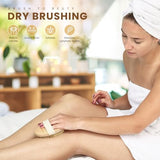 POPCHOSE Dry Brushing Body Brush, Dry Brush for Body, Natural Bristle Dry Skin Exfoliating Brush Body Scrub for Flawless Skin, Cellulite Reduction, Lymphatic Drainage and Blood Circulation Improvement