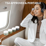 ME.FAN Travel Containers for Toiletries, TSA Approved 1.5 oz Silicone Cream Jars, Leak-proof Travel Size Containers, Travel Accessories with Lid for Cosmetic Face Hand 4 Pack White Lid - Desert Sage