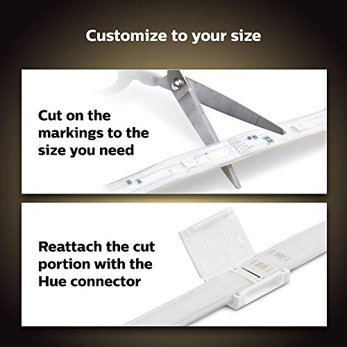 Philips Hue Indoor 6-Foot Smart LED Light Strip Plus Base Kits with Plugs - Color-Changing Single-Color Effect - 2 Pack - Control with Hue App - Works with Alexa, Google Assistant and Apple HomeKit