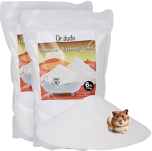 DR.DUDU Hamster Bath Sand, 12lb Dust Free Desert Sand or Potty Litter Sand for Hamster Chinchillas Gerbil Syrian Mice Small Animals (White)