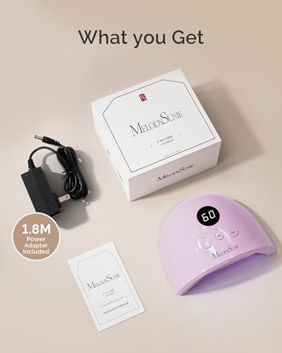 MelodySusie UV Nail Lamp, Plus30F UV Light for Gel Nails LED Nail Dryer with 3 Timer, Smart Sensor, LCD Display Fast Curing Gel Nail Polish Nail Art Tools Manicure Accessories-Purple