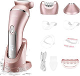 Hatteker Electric Shaver for Women Lady Epilator Electric Razors Kit Hair Remover for Face Chin Arm Leg Armpit Bikini Trimmer Painless Waterproof USB Rechargeable Dry Wet with Detachable Head 3 in 1